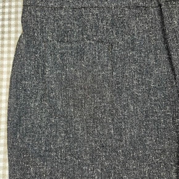 Elevenses Gray Brown Tweed Wide Leg Button Accent Zip Front Dressy Trouser Pants - Picture 7 of 15